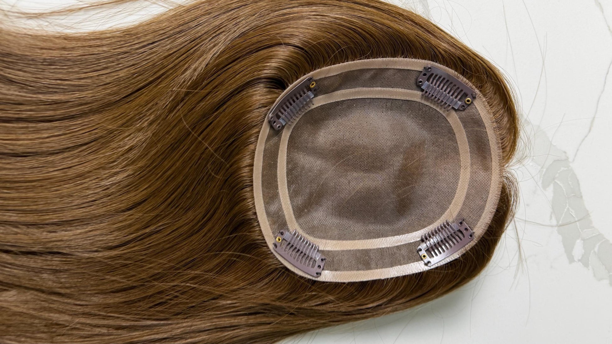 CASSATTA 5x6”” Remy Human Hair Topper 18” monofilament top| Low Density | Truffle Brown