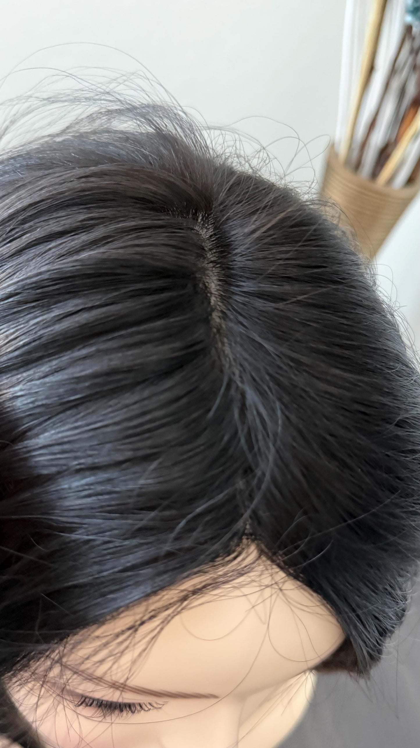 CANELE 6.5x7”” Remy Human Hair Topper 16” silk top| Natural Density | Natural Black