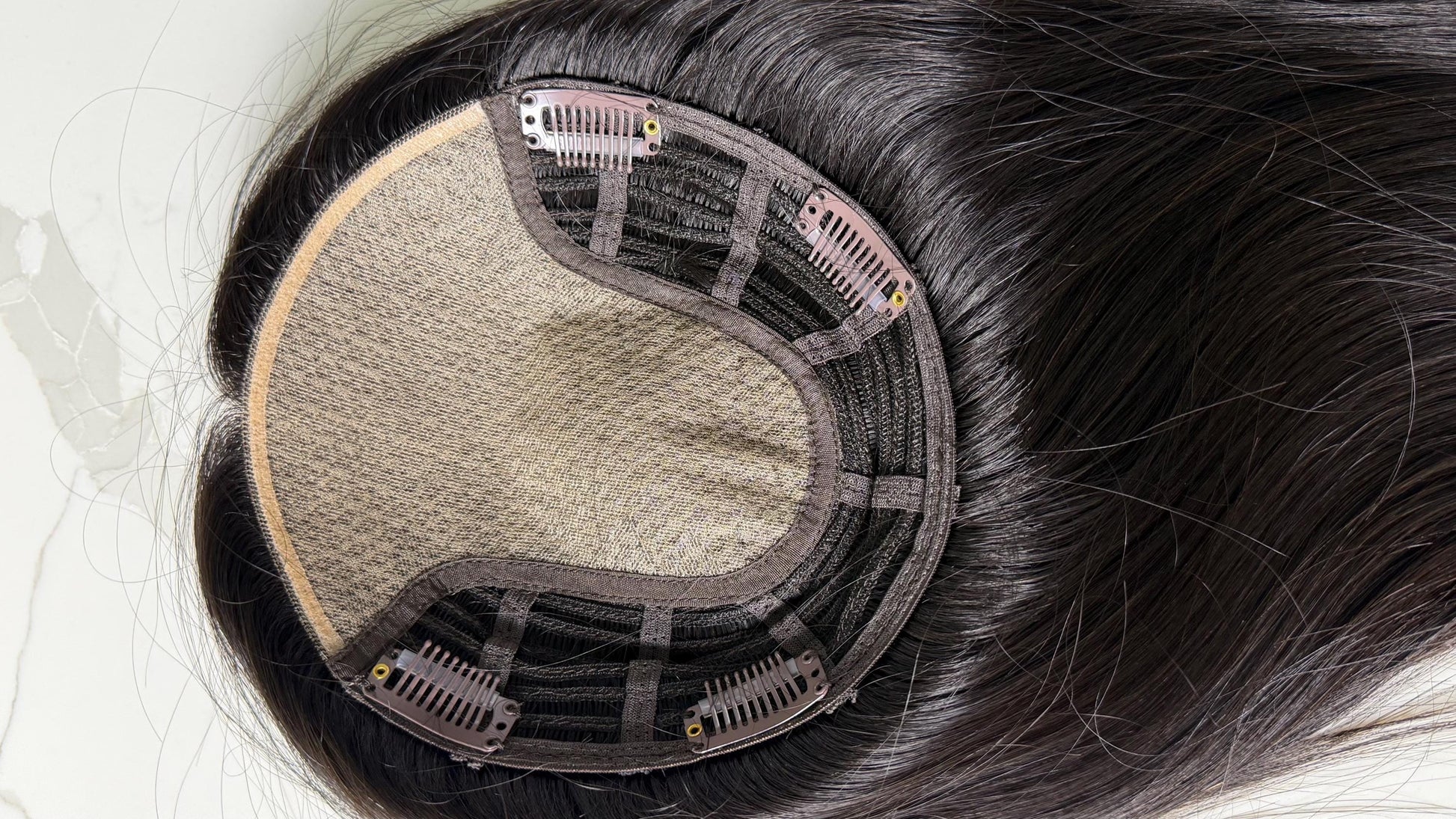 CANELE 6.5x7”” Remy Human Hair Topper 16” silk top| Natural Density | Natural Black