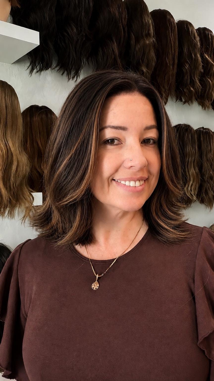 14" Lace Front Wig – Heat-Resistant Futura Fiber, Highlight Blonde Balayage Natural density Layered Haircut customization available PRINCESA