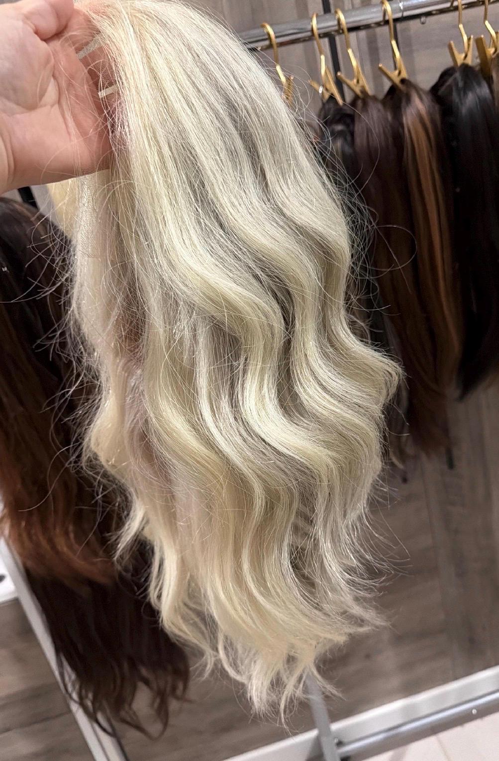 LELE 18 Human Hair Wig | Salt and Pepper lace top wig | High Density | 18” diamond net | silicone for better fit size medium