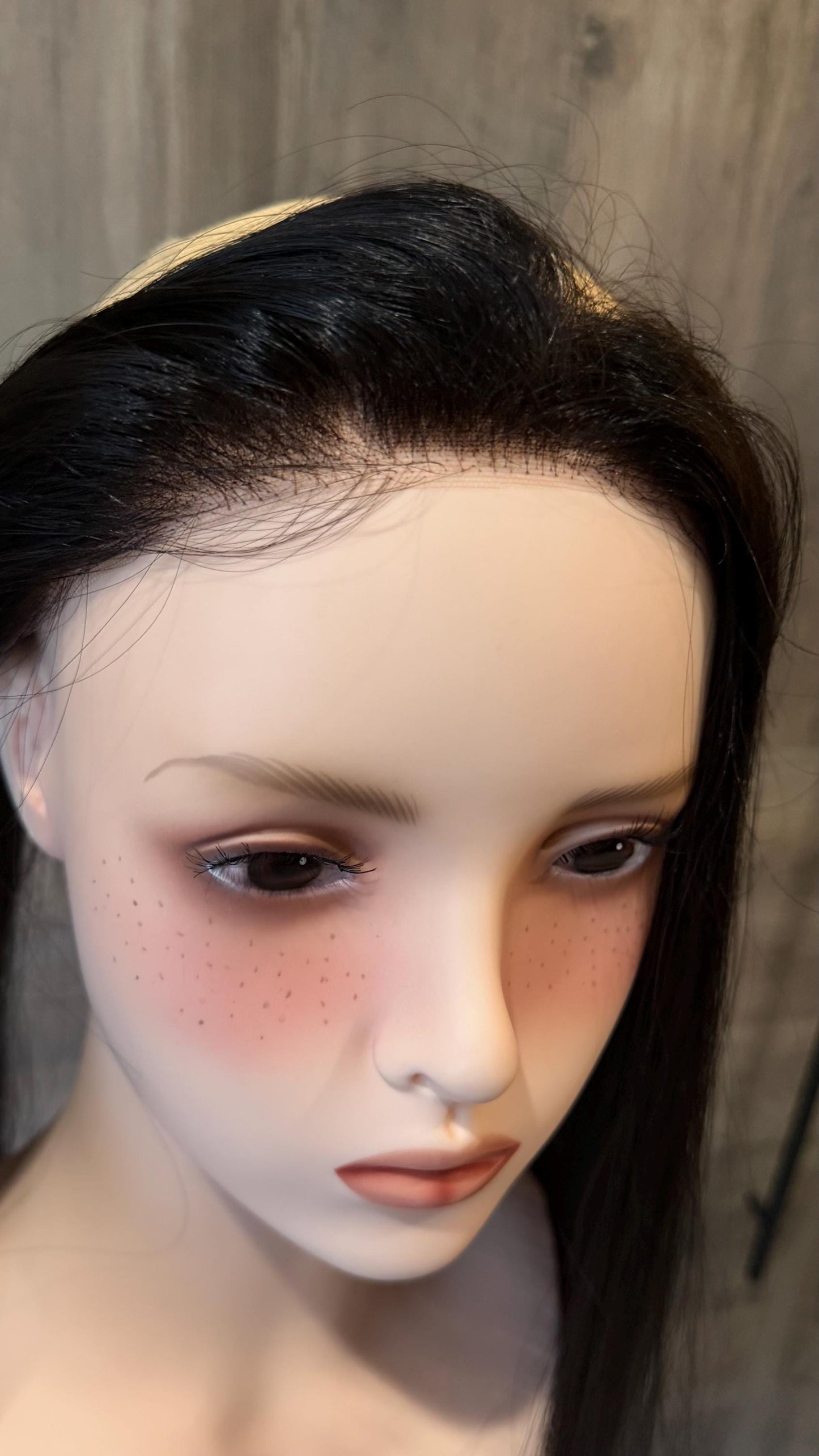 Human Hair Hairline Topper 1.5x12.5” Natural Black | Halo Attachment | High Density Ear-to-Ear Coverage | 24-26” custom piece Harmandeep
