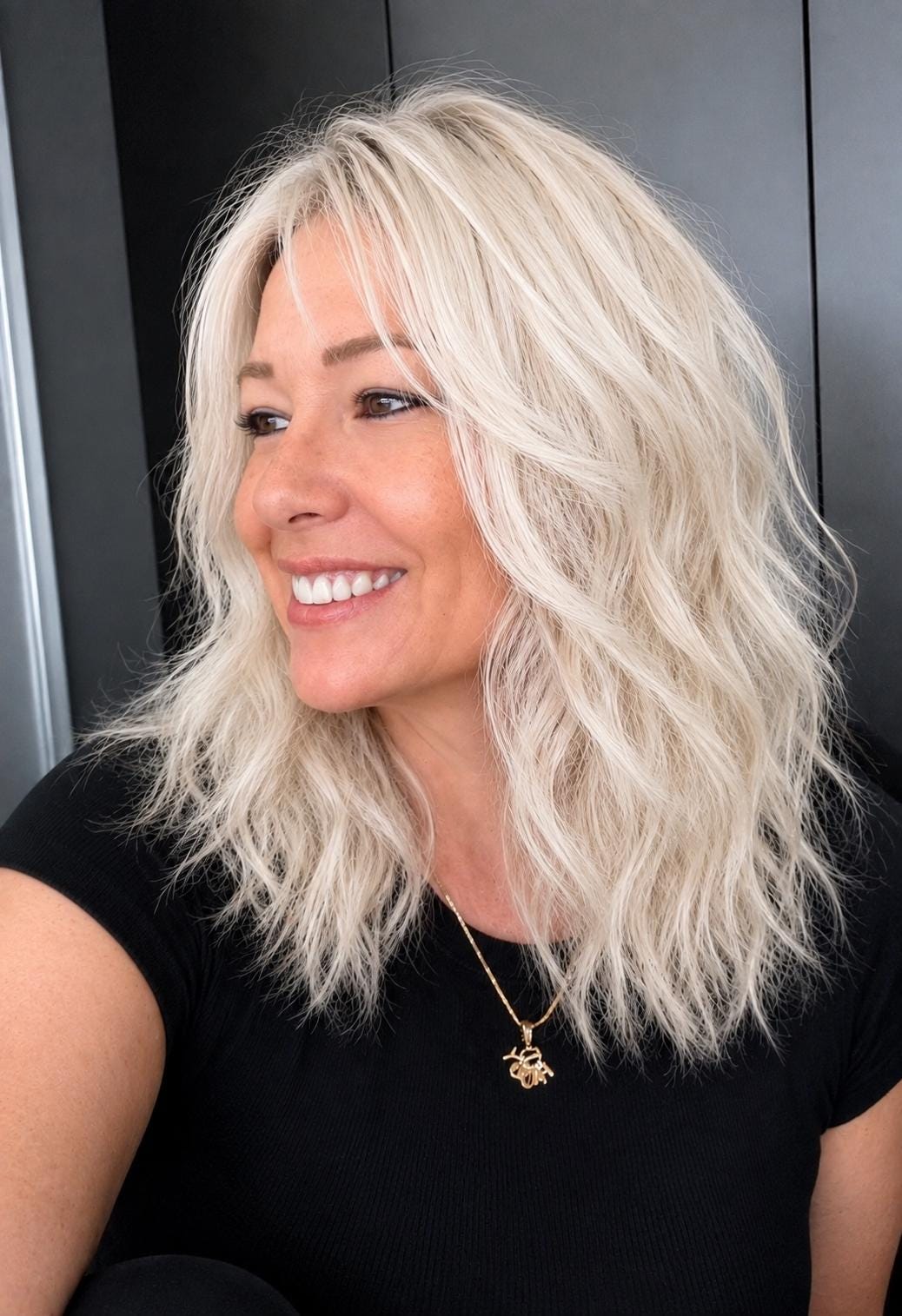 European Human Hair Lace Front Wig | Ash Blonde Melt with Shadow Root | HD Lace | Bleached Knots | Medium Density | Hair Loss Wig LULA