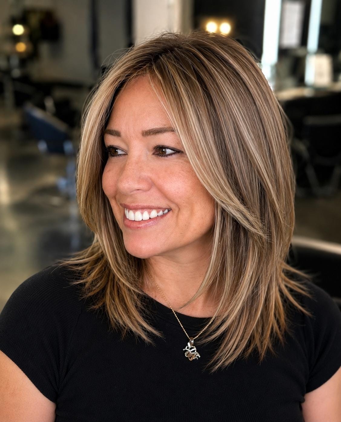 REBA Premium European Human Hair Lace Front Wig with Liner | Balayage Brown Highlights | Natural Density | Realistic Look 14-16”