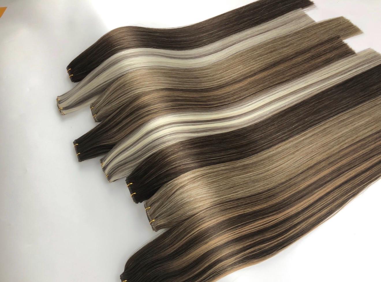 Human Hair Extensions Color Ring Blonde Brunette Balayage Piano Colors Human Hair Swatches Perfect Match for Extensions Toppers and Wigs