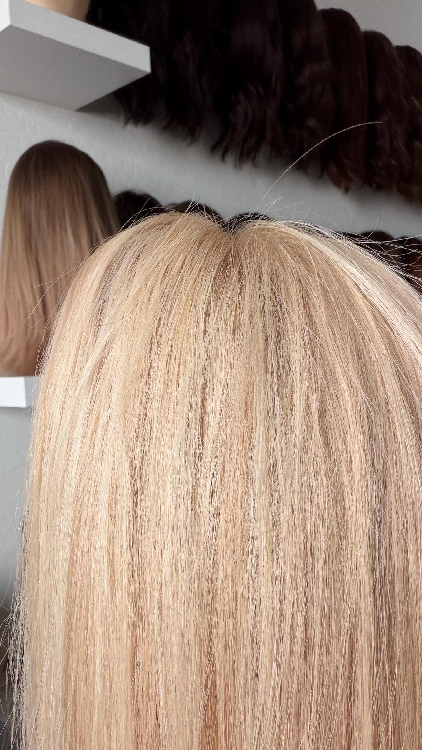 GELATINA 5x6”” Remy Human Hair Topper 16” monofilament top| Low Density | Blonde with Highlights