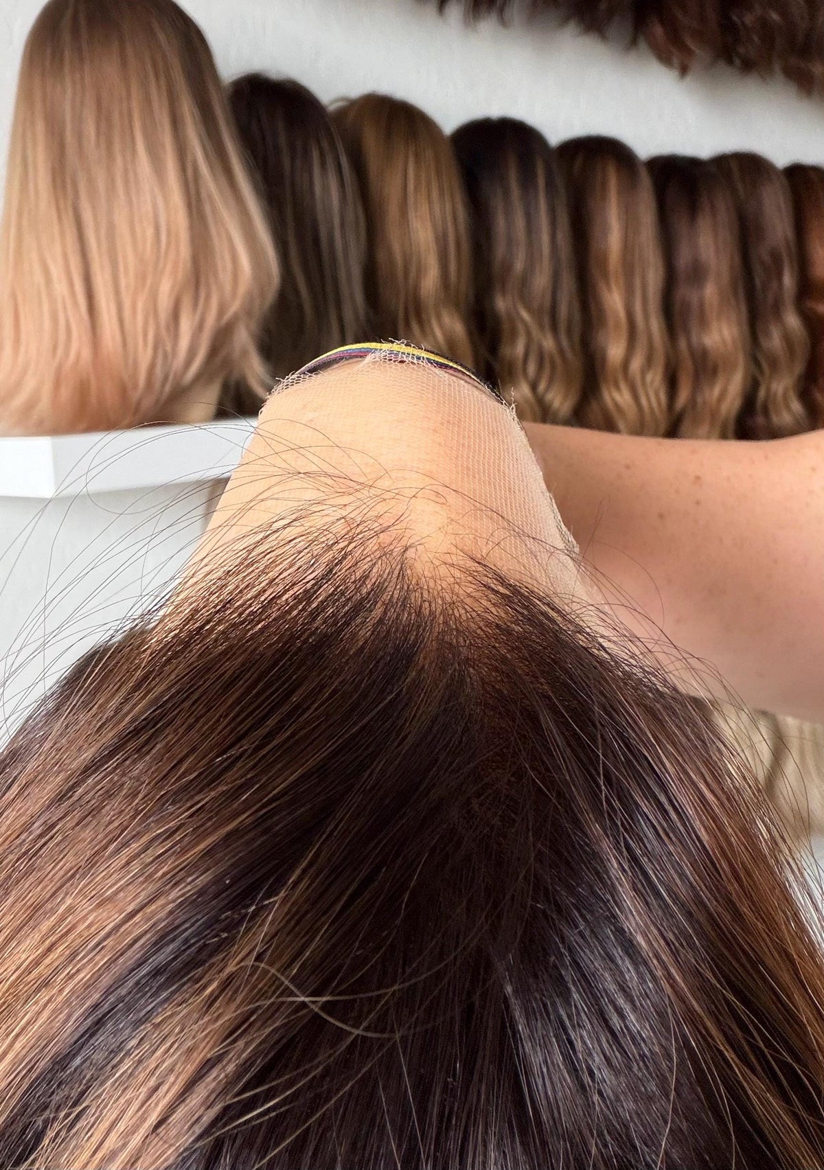 HILLARY Brazilian Remy Human Hair Wig | Natural Density 13x6 Lace front Wig | widows peak 18-28” dark root Blonde caramel Balayage.