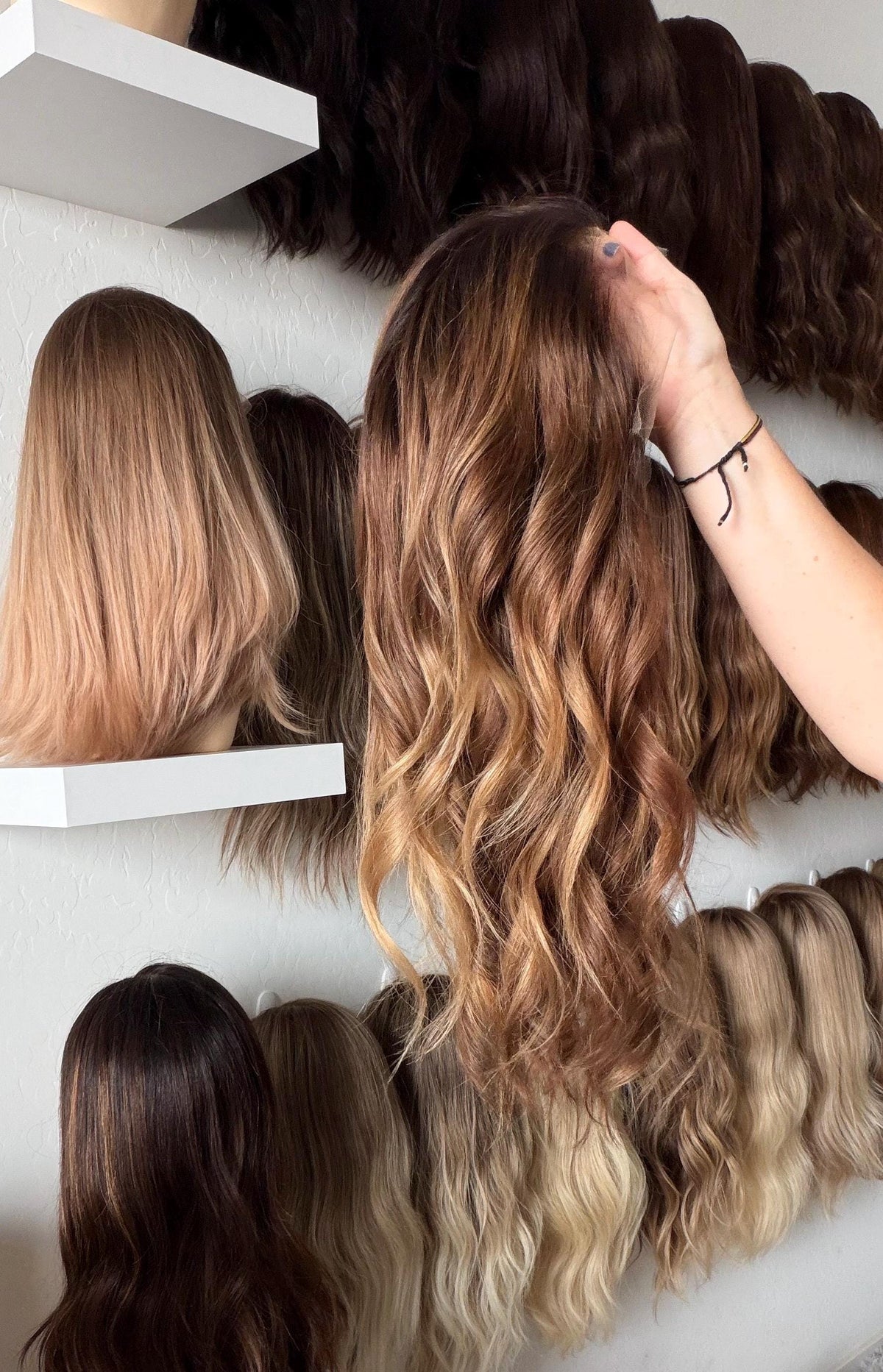 HILLARY Brazilian Remy Human Hair Wig | Natural Density 13x6 Lace front Wig | widows peak 18-28” dark root Blonde caramel Balayage.