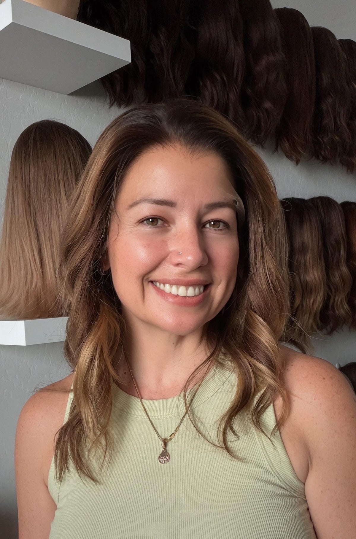 HILLARY Brazilian Remy Human Hair Wig | Natural Density 13x6 Lace front Wig | widows peak 18-28” dark root Blonde caramel Balayage.