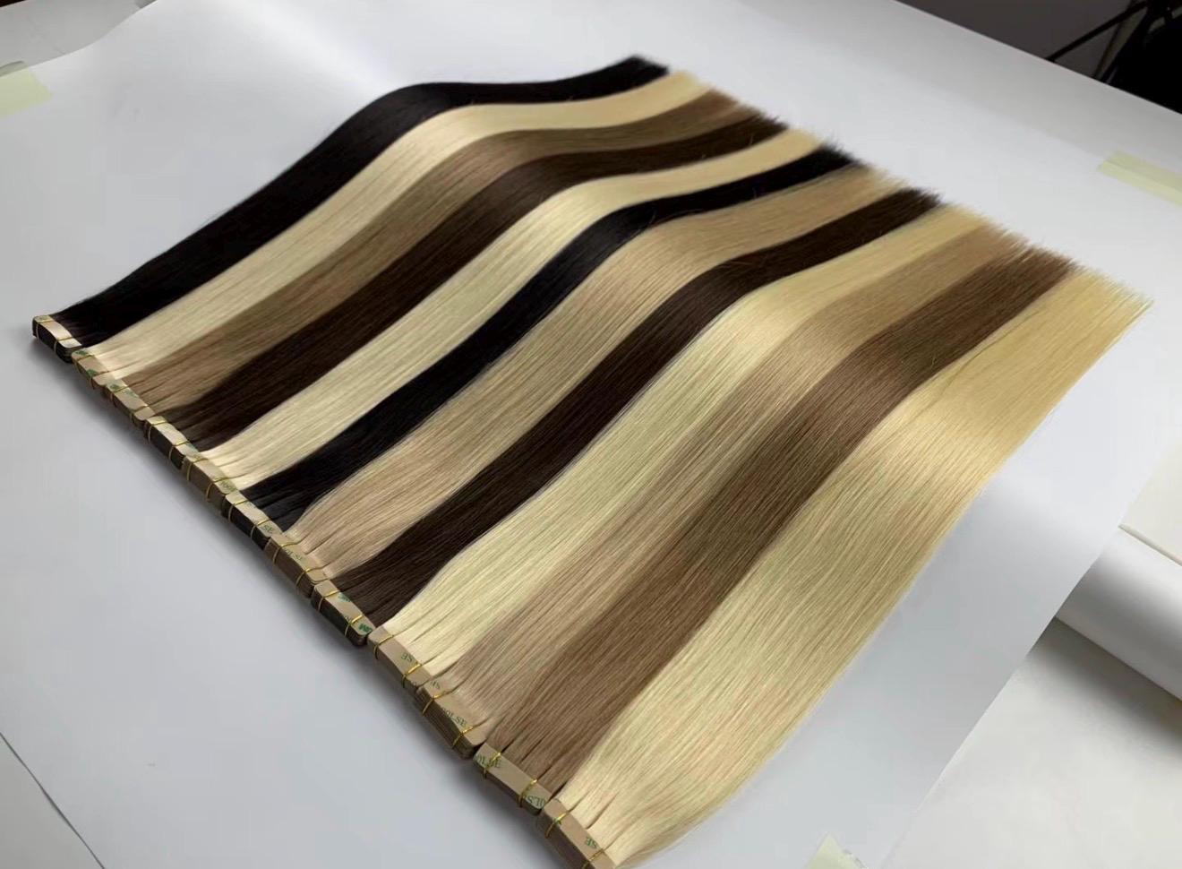 Human Hair Extensions Color Ring Blonde Brunette Balayage Piano Colors Human Hair Swatches Perfect Match for Extensions Toppers and Wigs