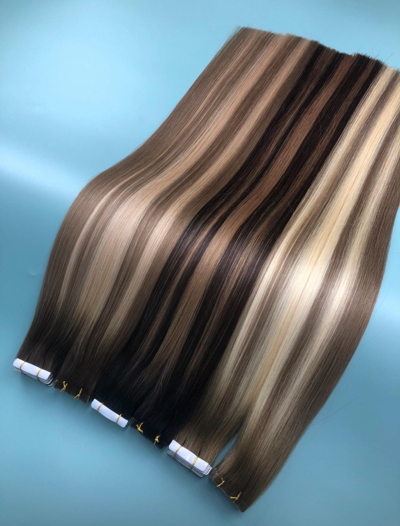 Human Hair Extensions Color Ring Blonde Brunette Balayage Piano Colors Human Hair Swatches Perfect Match for Extensions Toppers and Wigs