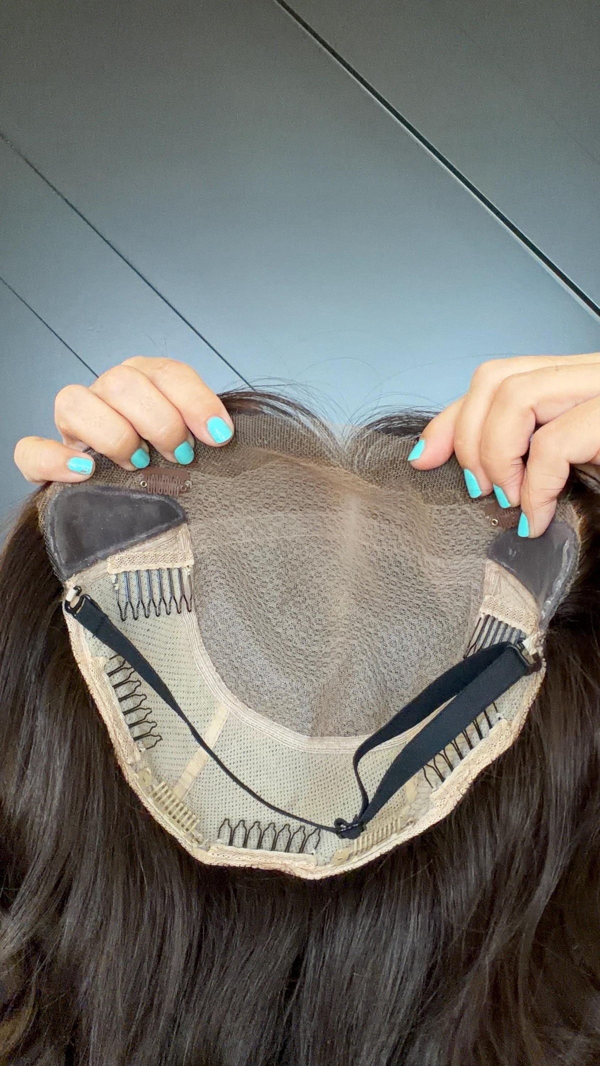BERTHA 9x9 Clipless European Human Hair Topper | 5x5 Lace front topper, Dark Brown #3, 16-26”, color customization available