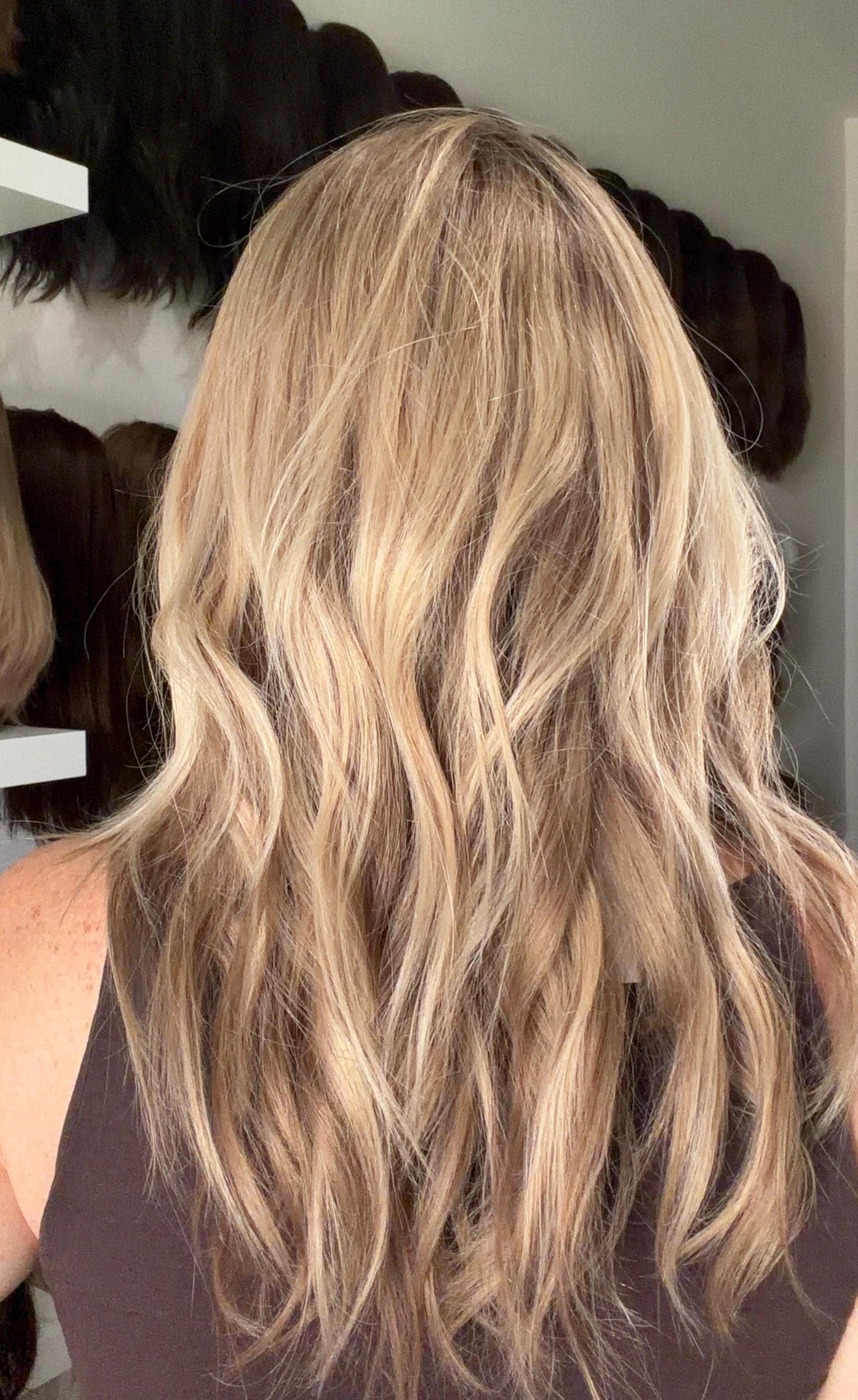 LORI Layered Mongolian Remy Human Hair Wig | Medium Density 13x6” Lace front Wig | Honey Bronde | 20”-26” Bleached Knot