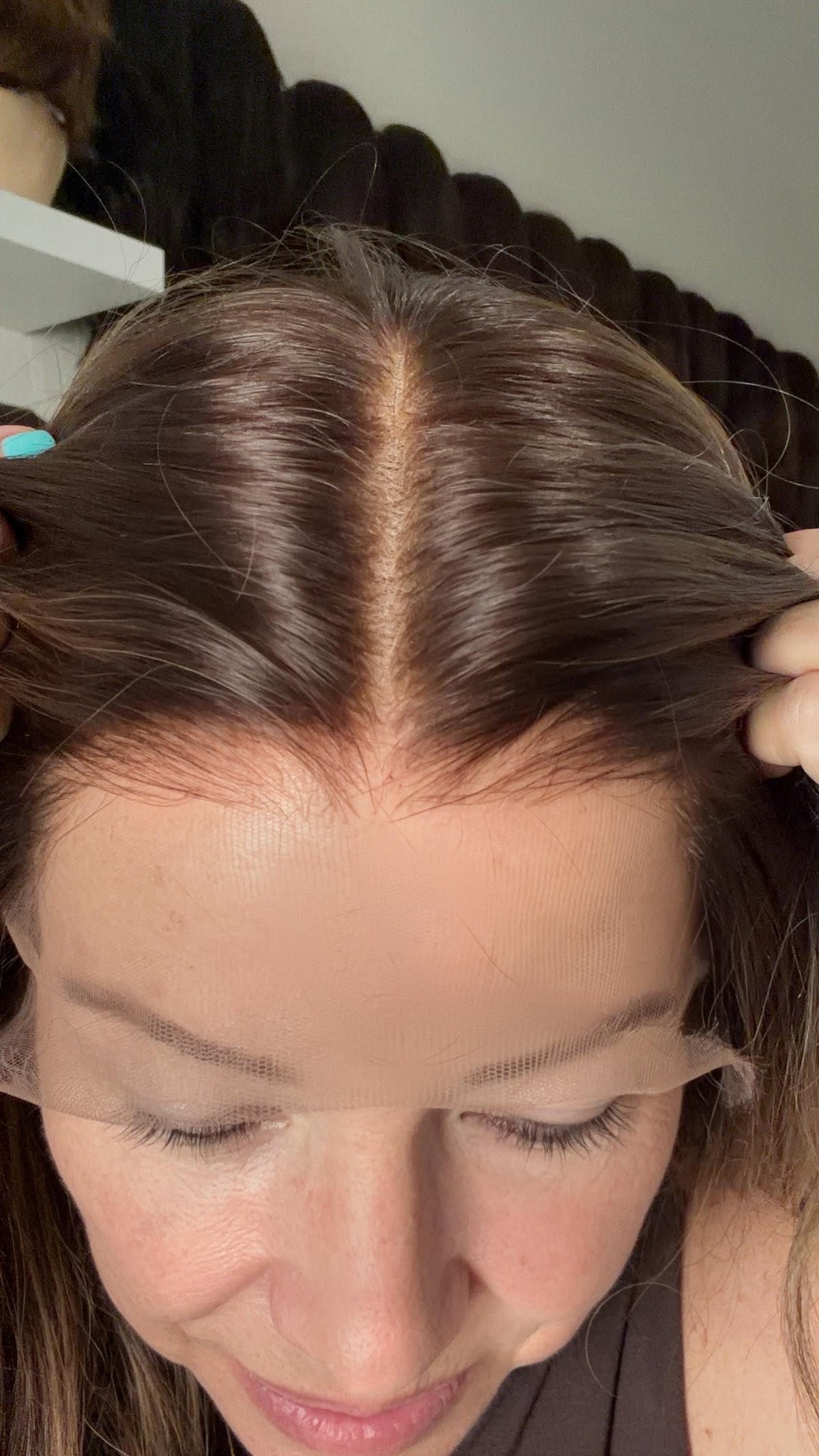 GLORIA Layered Mongolian Remy Human Hair Wig | Natural Density 13x6 Lace Front Wig | Warm cocoa brown Vtabs | 20”-26” Bleached Knots