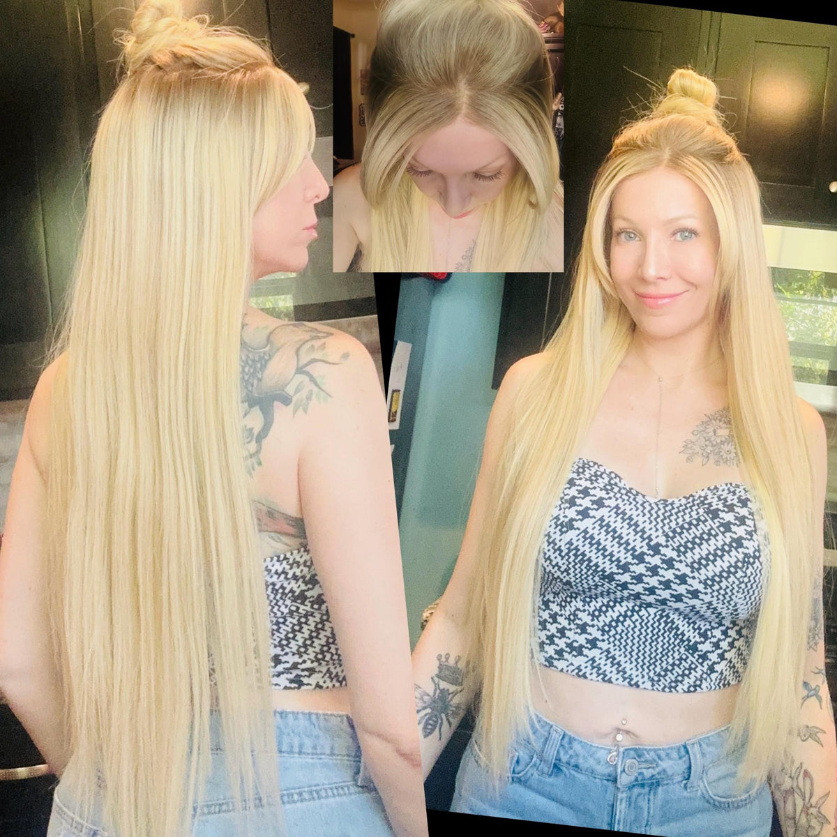 KIMMY Remy Human Hair Wig | HD Lace Front Wig | Blonde Balayage with Shadow Root | Bleached Knots | Natural Frontal Natural Density 26-32”