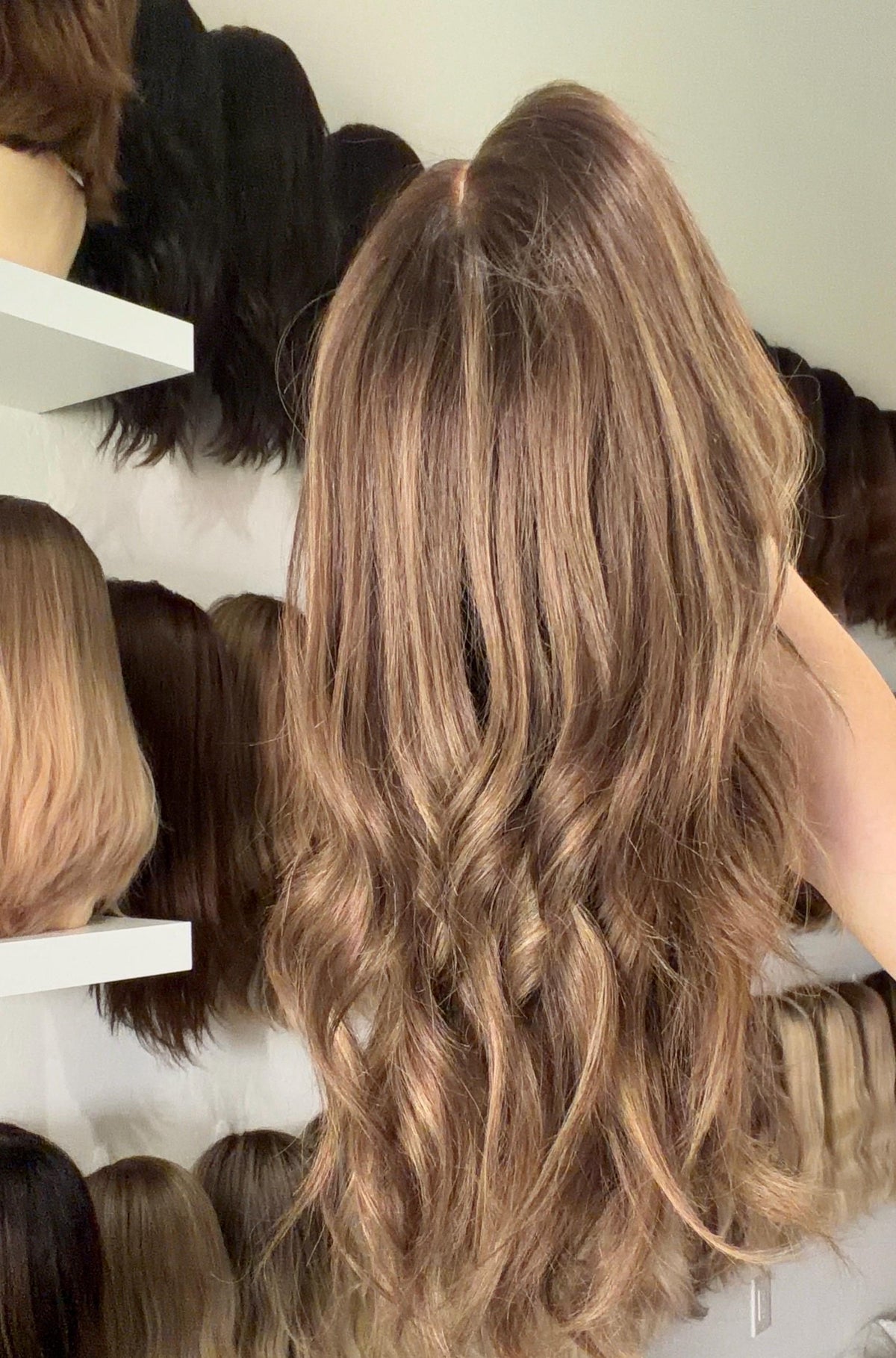 GLORIA Layered Mongolian Remy Human Hair Wig | Natural Density 13x6 Lace Front Wig | Warm cocoa brown Vtabs | 20”-26” Bleached Knots