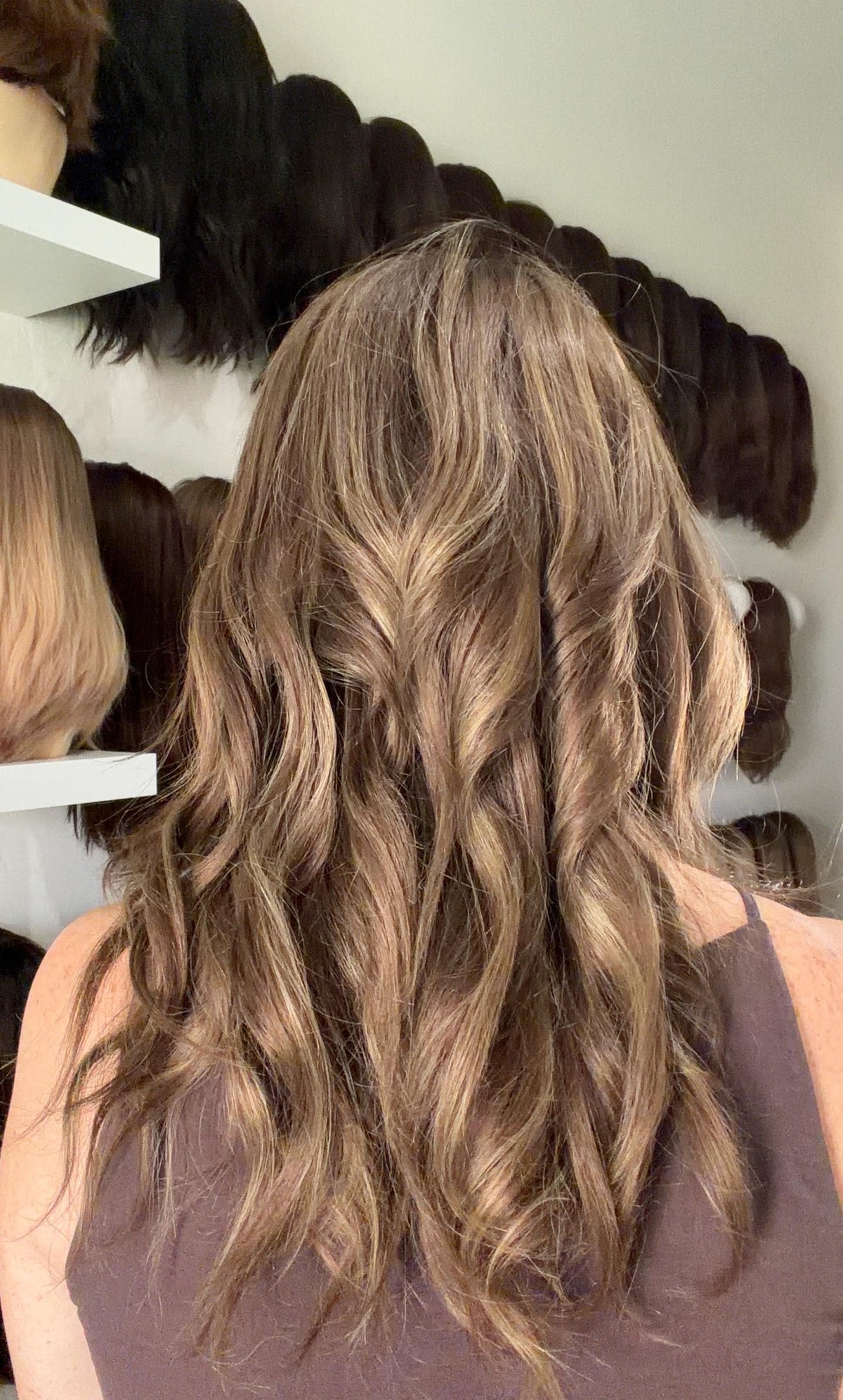GLORIA Layered Mongolian Remy Human Hair Wig | Natural Density 13x6 Lace Front Wig | Warm cocoa brown Vtabs | 20”-26” Bleached Knots
