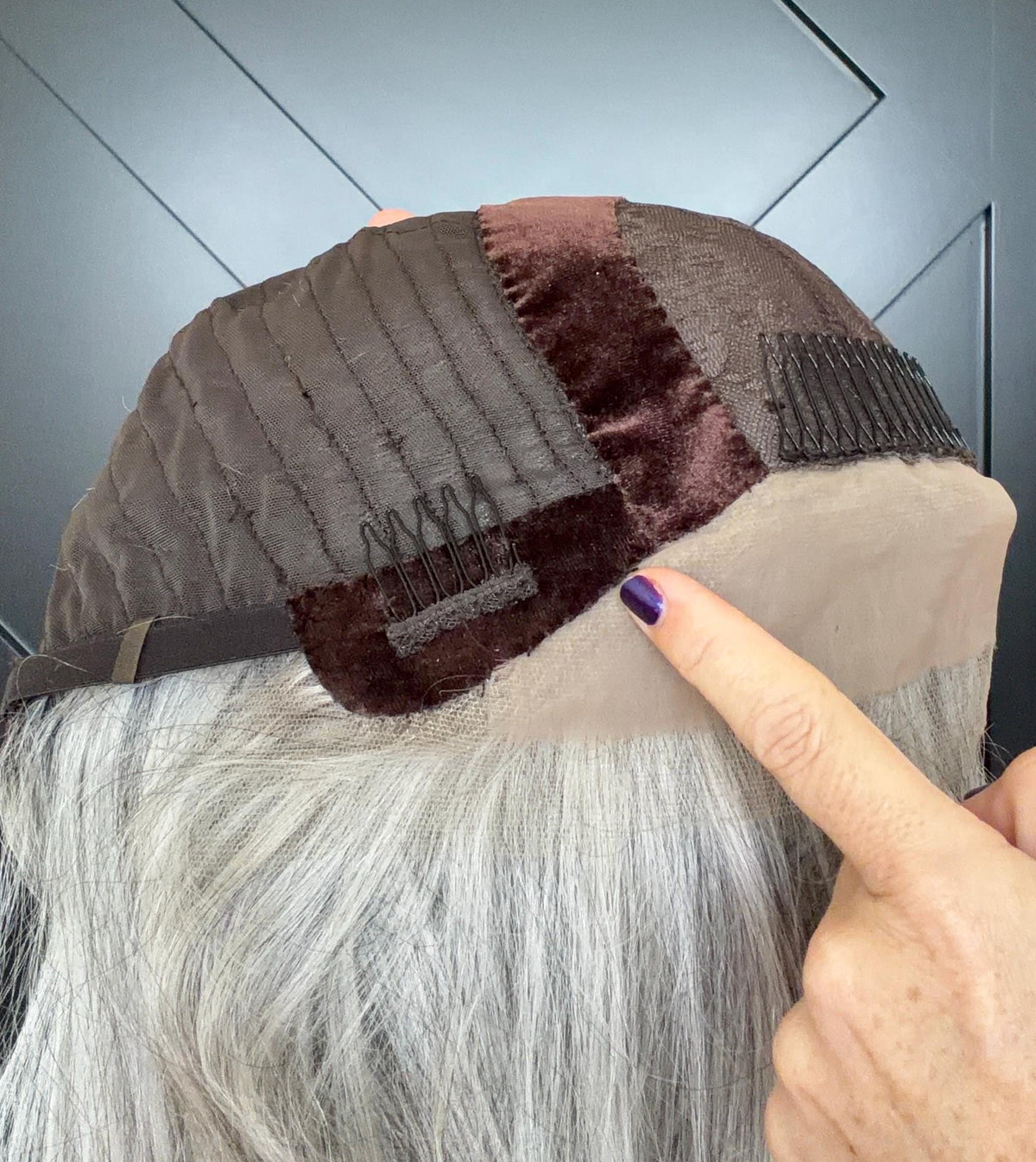 YOLANDA Layered European Remy Human Hair Wig | Natural Density 5x5” French Drawn front lace| 12-16” salt and pepper wig