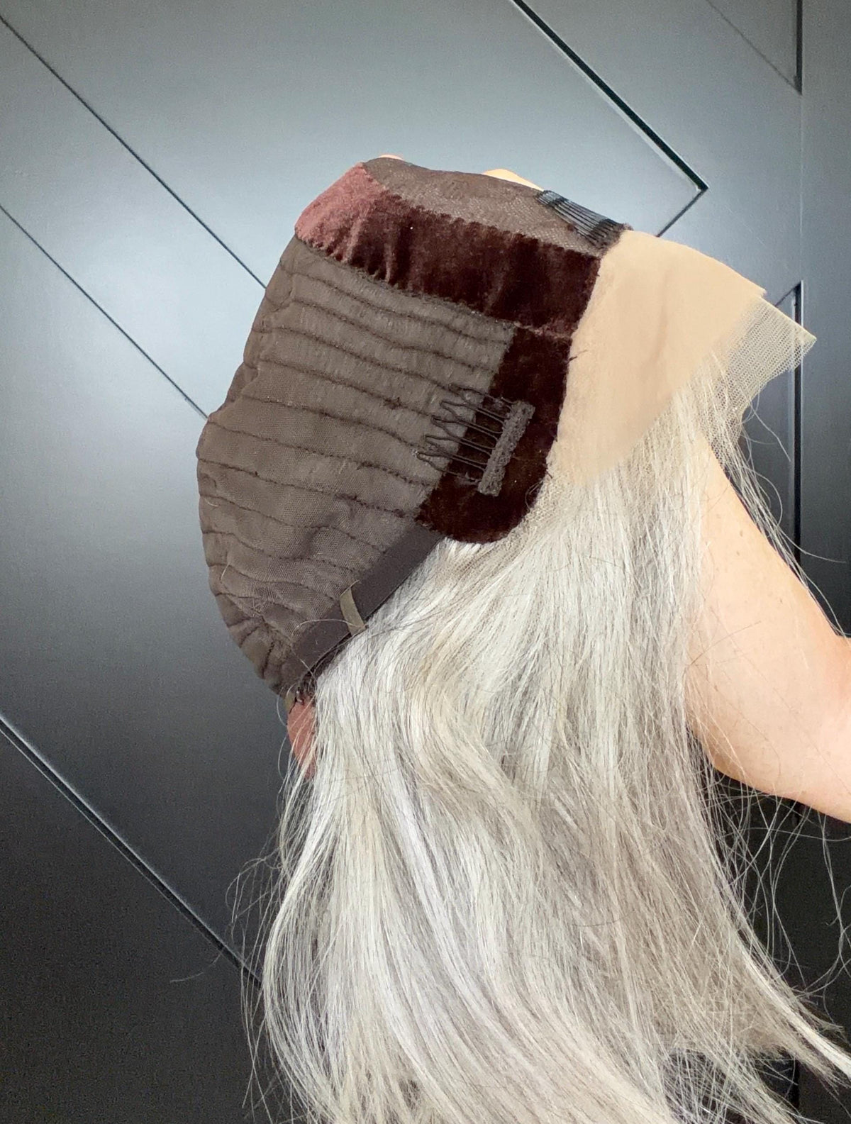 YOLANDA Layered European Remy Human Hair Wig | Natural Density 5x5” French Drawn front lace| 12-16” salt and pepper wig