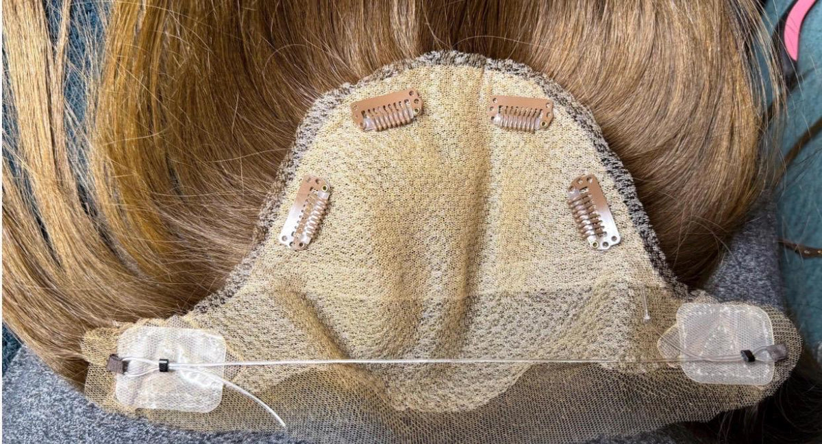 Human Hair Frontal topper SALE Mongolian 2x11 + 4x6 Deep Base Reddish Brown Wide Lace Front & Crown Halo Human Hair Topper | 12-14” PATTY