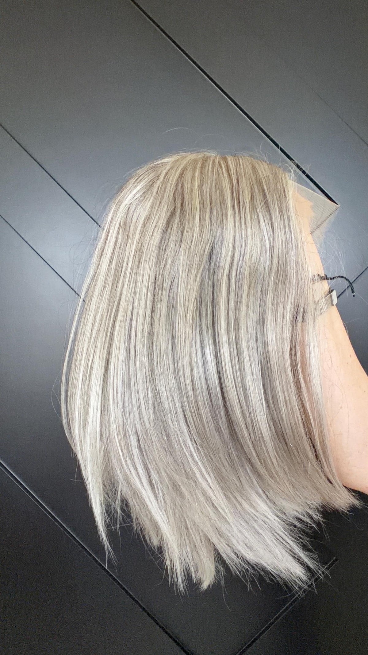 YOLANDA Layered European Remy Human Hair Wig | Natural Density 5x5” French Drawn front lace| 12-16” salt and pepper wig