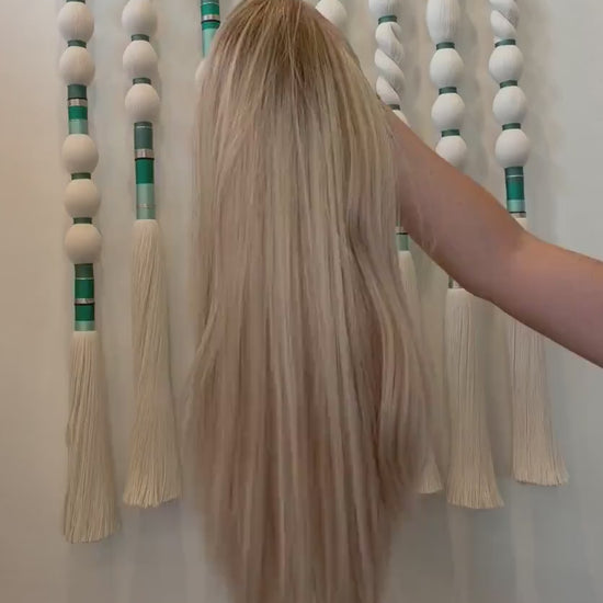 PARFAIT 18"  8x8 topper 4x4 Silk Top Human Hair Topper – Ashy Blonde with dimension | Realistic Scalp Look | Brazilian Remy Human Hair