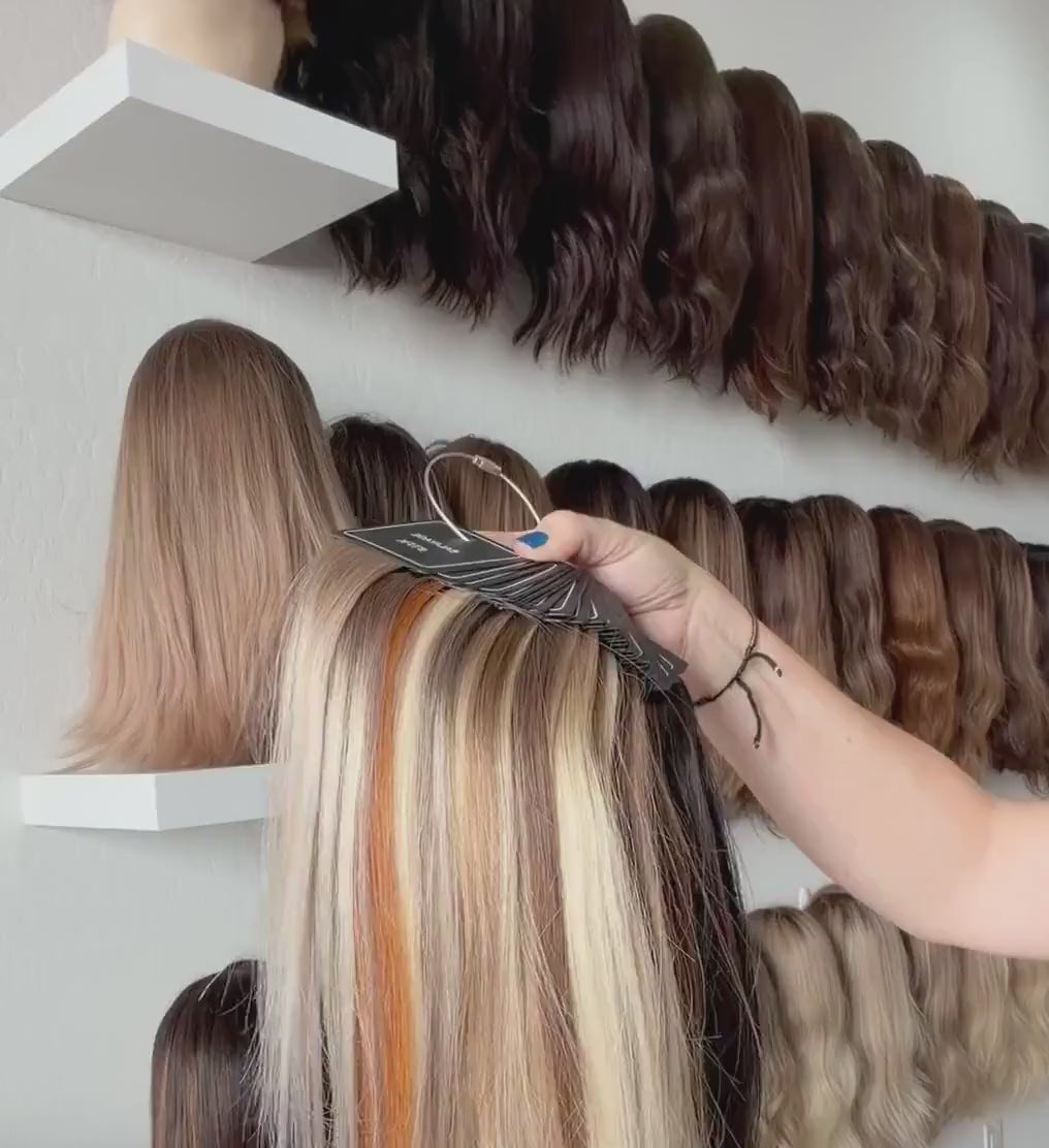 Human Hair Extensions Color Ring  Blonde Brunette Balayage Piano Colors Human Hair Swatches  Perfect Match for Extensions Toppers and  Wigs