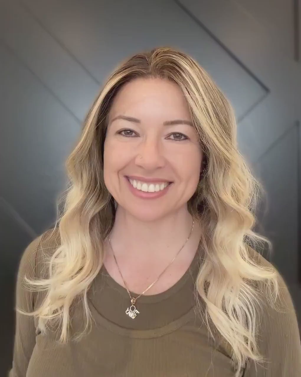 NADIA  Layered Brazilian Virgin Human Hair Wig | Medium Density 5x5.5” Lace Top Wig | 18-26” Light Blonde Balayage