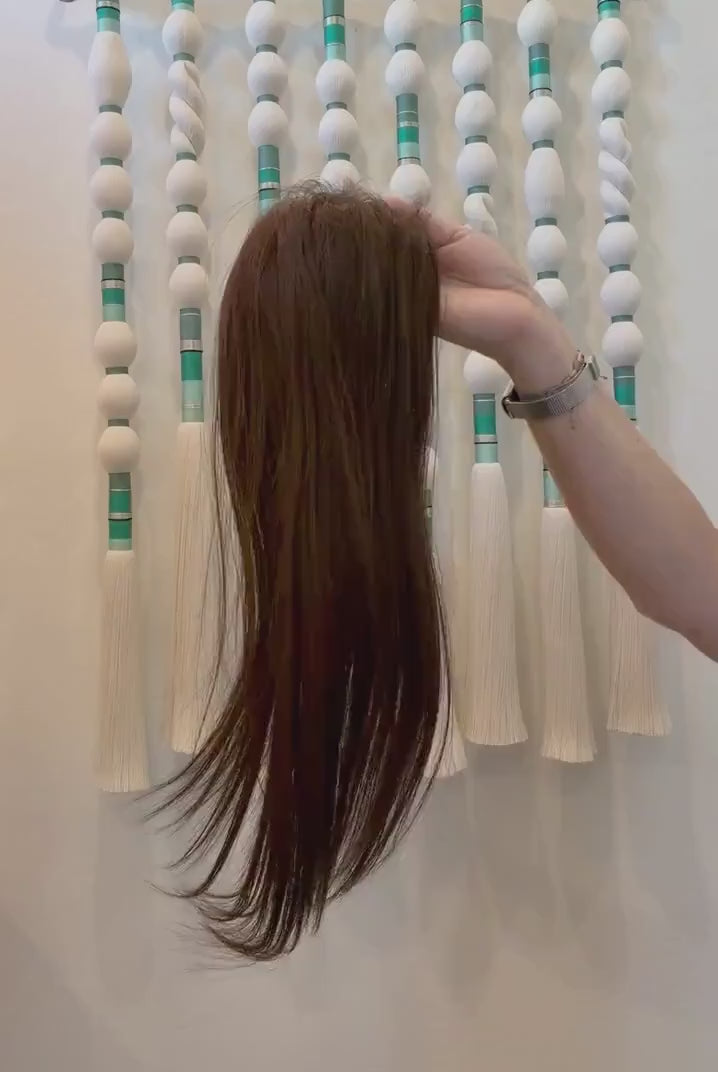 YOKAN  Remy Human Hair Topper 16" | 3x5.5” monofilament top| Natural Density | Dark Brown