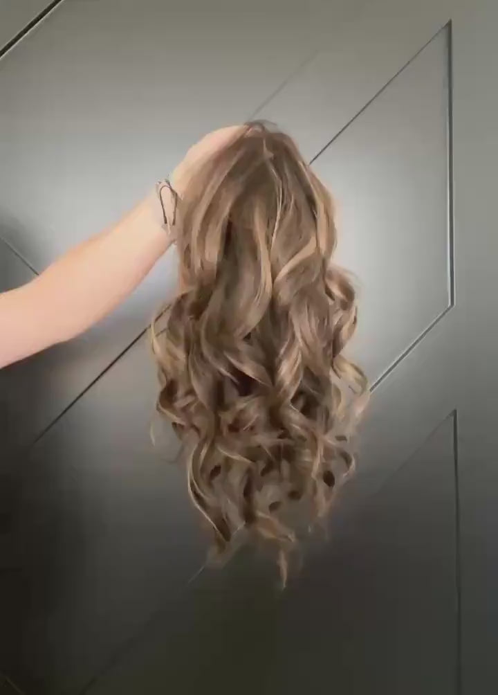 PAMELA 14  Custom-Made Brazilian Premium Hair Topper 14"  medium  Density  Custom Color & Size