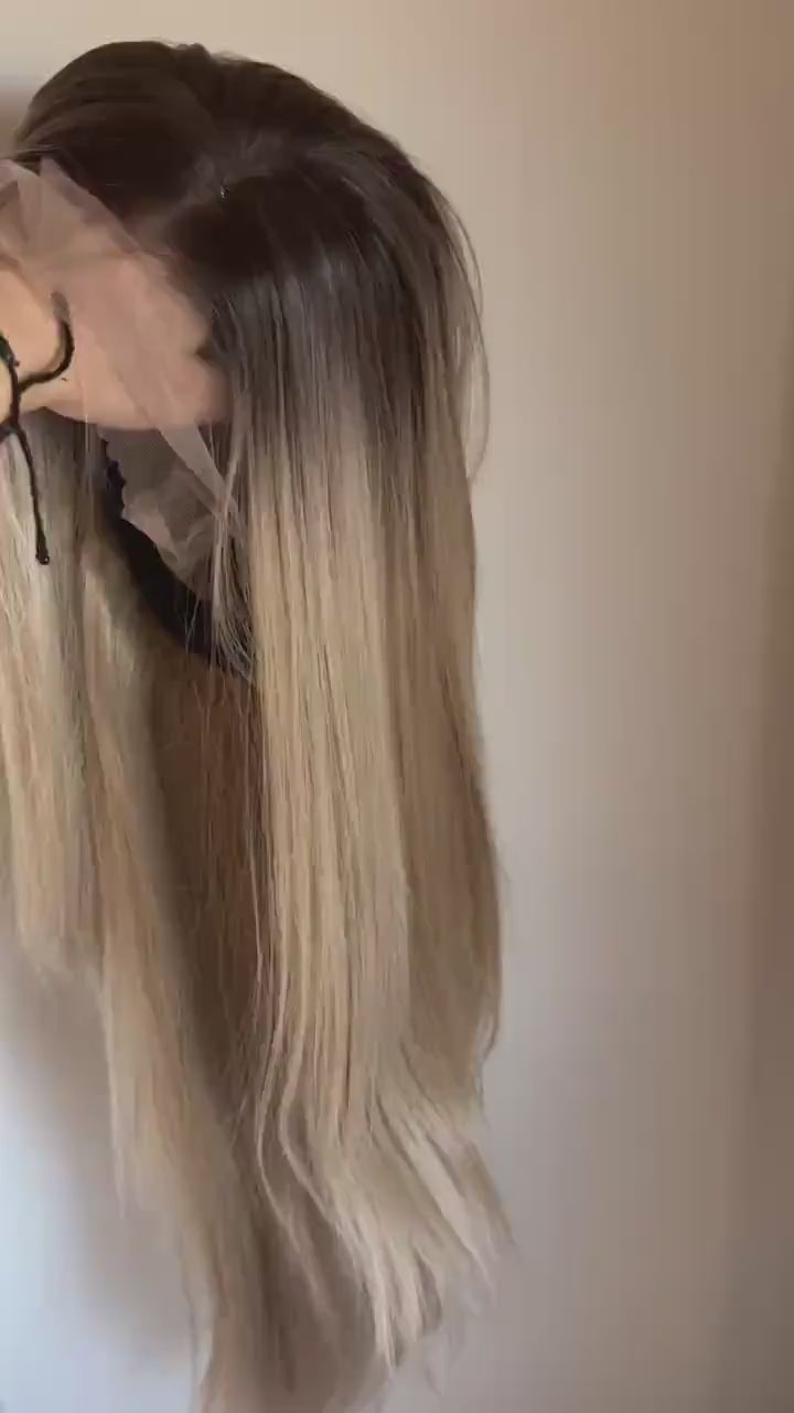 30" Icy Platinum Blonde Lace Front Wig – Rooted Ash Blend Futura  Fiber Natural density Layered Haircut customization available CARTUCHO